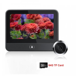 I&scaron;manioji Tuya WiFi durų kamera S50 automatinio jutimo durų akies kamera skaitmeninė durų peržiūros priemonė belaidė durų skambučio skaitmeninė akutė durų skambutis S50 64G juoda