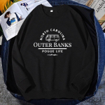 Fleece &Scaron;ilti Outer Banks Hoodies Moteri&scaron;kas Džemperis Pogue Life &Scaron;iaurės Karolina OBX Outerbanks JOHN B Džemperis Su Grafiniu Spaudiniu Vir&scaron;utiniai Drabužiai L