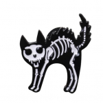 Unisex Retro Pauk&scaron;čio Katės Skeletas Emalio Sagė Smeigtukas Džinsinio &Scaron;varko Apykaklės Ženkliukas 3