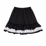 WTEMPO Kawaii Lace Lolita Sijonai Moteri&scaron;ki Harajuku Vintažiniai raukiniai, elastingi juosmens mini sijonai Mink&scaron;ti mergaičių japoni&scaron;ki gatvės drabužiai One Size juoda