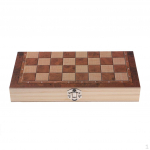 Klasikinis sulankstomas &scaron;achmatų stalo žaidimas vaikams ir suaugusiems, 24x24cm Dark Wood