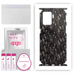 apgo Protective Skin Sticker for the back+sides compatible with Oppo Reno 5 Lite, Full Wrap Film, Foil, Vinyl - Pattern Carbon Black Pixel