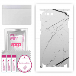 apgo Protective Skin Sticker for the back+sides compatible with Xiaomi Mi 6, Full Wrap Film, Foil, Vinyl - Pattern White Marble