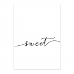 Juoda Balta Saldžios &Scaron;irdies Svajonės Drobės Plakatas Teksto Citatos Spaudinys Skandinavi&scaron;kas Minimalistinis Sienų Menas Tapyba Modernus Miegamojo Dekoras Paveikslas 21 X 30cm No Frame