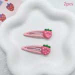 2 vnt Mieli saldūs bra&scaron;kiniai plaukų segtukai Mieli rožiniai plaukų segtukai mergaičių plaukų aksesuarai tamsiai rausva spalva