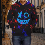 Rudens Naujas 3D Skeletas su Sparnais Atspausdintas Vyri&scaron;kas Plonas Džemperis Atsitiktinis Patogus 3D Skaitmeninės Spaudos Džemperis Vyrams XS juoda
