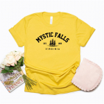 Mystic Falls Virginia mar&scaron;kinėliai Salvatore mar&scaron;kinėliai unisex grafiniai mar&scaron;kinėliai trumpomis rankovėmis, laisvalaikio mar&scaron;kinėliai Vintažiniai vir&scaron;ūnės Vampire Fan Gift Unisex