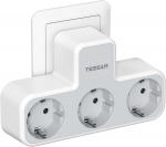 TESSAN 3 lizdų sieninė maitinimo juosta, 3 viename elektros maitinimo juosta, maitinimo juosta namų ir biuro telefonams ir ne&scaron;iojamiesiems kompiuteriams, suderinama 3 AC Outlets pilka spalva
