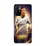 Maniacase dėklas, skirtas POCO M4 PRO 5G Kylian Mbappe Real Madrid tapetai juoda