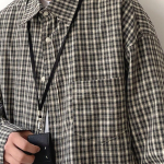 2024 m. raidės ilgomis rankovėmis mar&scaron;kinėliai japoni&scaron;ko Honkongo stiliaus laisvi mar&scaron;kinėliai berniukams, vasari&scaron;ki, madingi, universalūs, laisvalaikio paltai M chaki