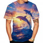 Naujos Mados Vyri&scaron;ki ir Moteri&scaron;ki 3D HD Spausdinti Mar&scaron;kinėliai su Delfinų Ra&scaron;tu, Gatvės Stiliaus, Unisex Mada, Juokingas Harajuku Vir&scaron;us, Vaikų Mar&scaron;kinėliai 6XL