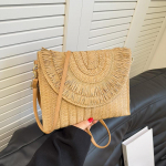 Moteri&scaron;kas &bdquo;Raffia&ldquo; austinis &bdquo;Clutch&ldquo; mados kutas vakarienės &scaron;iaudinis krep&scaron;ys, moteri&scaron;kas vasaros laisvalaikio krep&scaron;ys per petį, moteri&scaron;kas, didelis &bdquo;crossbody&ldquo; krep&scaron;ys 28x0.5x20cm chaki