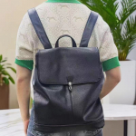 Odinė Kuprinė Moteri&scaron;ka Madinga Anti-Theft Užraktas Kuprinė Mokyklinė Kuprinė Juoda Mink&scaron;ta Karvės Oda Kelioninė Kuprinė juoda