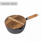 Sustorintas ketaus nelipnus pieno ir sriubos puodas kūdikių maistui ir makaronams 19cm milk pan with wooden lid