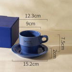 Madingas Modernaus Stiliaus Keraminis Kavos Puodelis Namų Pusryčiams Pieno Puodelis Atsitiktiniam Biuro Popietės Arbatai I&scaron;skirtinis Kavos Puodelis 250ml blue