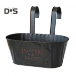Over Fence Planters Metal Hanging Flower Pots Railing Fence Planters with Detachable Hooks for Garden Fence Home Balcony Terrace 1pc juoda