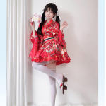 Japoni&scaron;kas oficialus tradicinis kimono cosplay kostiumas One Size raudona