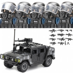 Miesto policija Kinija Specialiosios pajėgos Konstruktoriai &Scaron;turmo karys SWAT Figūrėlės Apsauga nuo dujų kaukė Kariniai ginklai Kaladėlės Žaislai Vaikams