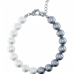 jewelCOUNTY Pusiau perlas apyrankė [Balta/Pilka] WHITE GREY