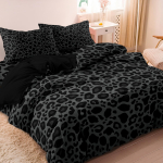 3 vnt. Tamsaus leopardo ra&scaron;to madingas antklodės užvalkalų komplektas Didelės rai&scaron;kos spausdintas prabangus patalynės komplektas EU Single-135x200cm&set