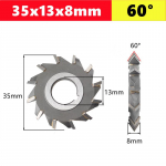 HSSM2 dvigubo kampo freza, kurios skersmuo yra 35 45 60 75 80 mm, o kampai yra 30 45 60 75 90 laipsnių, naudojama plieno dalims frezuoti. 35x13x8mm 60D