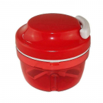 Tupperware Chef Turbo-chef Raudonas Suderinamas su D158 Svogūnų smulkintuvu Speedy Boy Svogūnų pjaustytuvas