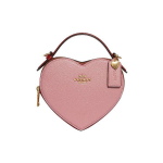 Coach Heart 15 Dvigubo sluoksnio meilės &scaron;irdelė 3D odinė rankinė ne&scaron;iojama ant peties Mini moteri&scaron;kos rankinės Rožinė C6952-IMP1X Basic Set (Bag+Dust Bag)
