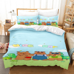 Kapibara Antklodės Užvalkalų Rinkinys Antklodė Lovos Patalynė 3D Vaikų Patalynės Rinkinys 3 Dalys Karali&scaron;ko Dydžio 135X200cm