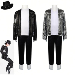 Michael Jackson Pasirodymų Kostiumai, Sceniniai Blizgučių Aprėdai Vaikams ir Suaugusiems, Vyri&scaron;ki ir Moteri&scaron;ki MJ Pasirodymų Drabužių Rinkiniai Hat 160 gray