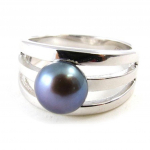 Bague argent 'Perla' gris
