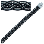 Les Tr&eacute;sors De Lily [J0807] - Bracelet mixte 'Peaceful' noir / acier - 17 mm