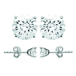 Les Tr&eacute;sors De Lily [L5025] - Boucles argent 'Essentiel' blanc argent&eacute; (rhodi&eacute;) - 6 mm