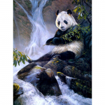 Viso apvalaus gręžimo deimantinis siuvinėjimas krioklys Panda 5d &bdquo;pasidaryk pats&ldquo; deimantinis paveikslas kryželiu siuvinėti kalnų kri&scaron;tolą 20X30CM