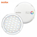 Godox R1 Apvalus RGB Mini Kūrybinis &Scaron;viestuvas LED Vaizdo &Scaron;viestuvas Užpildantis &Scaron;viesos 2500K-8500K CRI 98 Vaizdo įra&scaron;ams sidabras