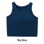 Pavasarį ir vasarą naujas moteri&scaron;kas modalas su krūtinės pamu&scaron;alu liemenė liemenėlė vientisa liemenė namų aptarnavimas camisole crop top moteri&scaron;ki kamisoliai S dangaus mėlyna spalva