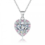 Bague Ringen Prabangus 2CT Moissanite pakabukas moterims su Gra sertifikatu &Scaron;irdies formos putojantis deimantinis karoliai, vientisas sidabras 925 Jewerly