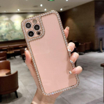 Bling Diamond Crystal mink&scaron;tas dėklas, skirtas iPhone 15 14 13 12 11 Pro max / Samsung S22 S21 S23 Ultra A13 A23 A33 A53 A12 A22 A32 A52 A14 A54 mink&scaron;tas TPU dangtelis iphone 6 6s rožinė
