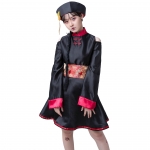 Lavono vampyro senoviniai siuvinėti spausdinti japonų Helovino Cosplay zombių kostiumų suknelės nemokami lipdukai M juoda