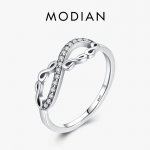 &bdquo;Modian&ldquo; originalus 925 sterlingų sidabrinis begalinis meilės žavesio pir&scaron;tų žiedas prekės ženklo madingi CZ papuo&scaron;alai moterims vakarėlio dovanos 5 sidabras