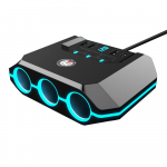 Automobiliniai įkrovikliai 120 W didelio galingumo įkrovimo adapteris 3 lizdų maitinimo skirstytuvas 12-24 V su 4 USB prievadais LED juoda