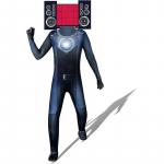 &bdquo;Skibidi&ldquo; tualeto kostiumų žaidimas &bdquo;Cosplay&ldquo; garsiakalbis, vyras, televizorius, vyri&scaron;kas kostiumas, kombinezonas, kaukė Cosplay, Helovino kostiumai vyrams, vaikams 130