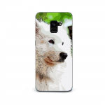 Coque pour Samsung Galaxy A8 Plus Chien Samoy&egrave;de Blanc