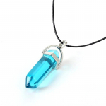 2023 &Scaron;e&scaron;iakampio stulpelio kvarco karoliai Turkis Rožinio kri&scaron;tolo pakabukas Karoliai moterims Grandinėlė Natūralaus akmens chokeris Papuo&scaron;alai