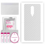 apgo Protective Skin Sticker for the back compatible with OnePlus 8 5G UW, Wrap Film, Foil, Vinyl - Pattern Transparent Carbon