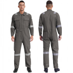 Vyri&scaron;ki unisex medvilniniai darbo kombinezonai Vientisas kombinezonas, atsparus dulkėms, dirbtuvių uniformos Dungarees kelių ki&scaron;enių kombinezonai, darbo drabužiai 4XL pilka