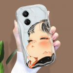For Honor 90 Lite P30 Pro Infinix Hot 30 40 40i 40 Pro Smart 8 Pro Vivo V29e V30e Cute Girl Cream Texture Mink&scaron;tas silikoninis pilnas objektyvas apsaugantis telefono dėklas Tecno Spark 20C balta