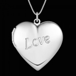 Gražūs 925 &scaron;tampuoto sidabro romanti&scaron;ki LOVE Heart nuotraukų rėmeliai kaklo karoliai moteriai mados žavesiai papuo&scaron;alai vestuvių vakarėlio dovanos