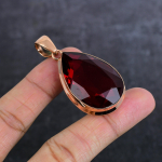 Mozambique Garnet Gemstone Handmade Copper Jewelry Pendant 2.21 b1u01