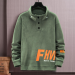 Plus Size 11XL Men Autumn Winter Warm Thick Sweatshirt Stand Collar Sweatshirts Men Fashion Casual Pullover 9XL žalia