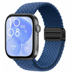 Magnetinis sagties dirželis Huawei Watch Fit 3 laikrodžiui, nailoninė kilpinė apyrankė Correa Huawei Watch Fit 3 i&scaron;maniam metaliniam sąsajos apyrankės Huawei Watch Fit 3 mėlyna
